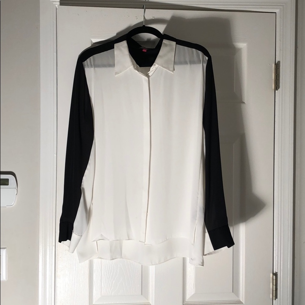 White and black blouse